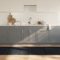 Tepih, crni, 80 x 300 cm, od bambusa