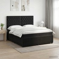 Boxspring krevet s madracem 140 x 200 cm baršun kristal s dugmadima, crni