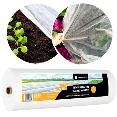 SPRINGOS Agrotekstil 70 gsm 1,1x50 m, bijeli