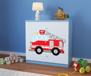 Dječja komoda Vatrogasci, plava, 80×80×41 cm