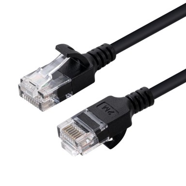 U/UTP Mrežni kabel CAT6A Slim, 0,25 m, crni