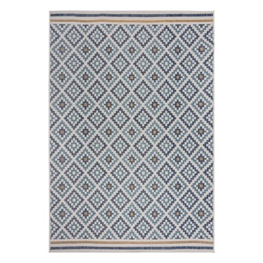 FLAIR RUGS Unutarnji i vanjski tepih Zia Trellis 120x170 cm, žuti/plavi