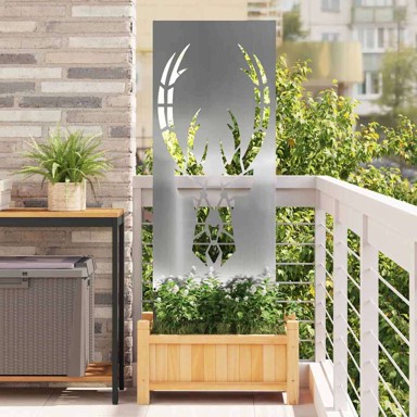 Dekorativna ploča za vrt, 50 x 140 cm, pocinčani čelik, srebrna