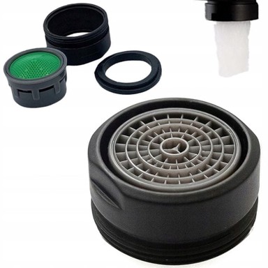 Poklopac za aerator slavine za uštedu vode EKO 24 mm, crni