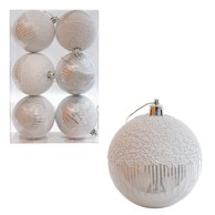 Kuglice, ø 8 cm, 6/1 pak, srebrne ukrašene