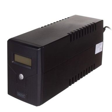 DIGITUS UPS LCD, 600VA, 360W, 1x12V, 7Ah, AVR, 2x Schuko, USB, RJ11