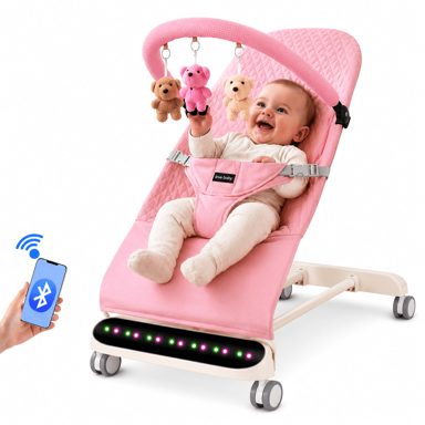 TAVALAX Ležaljka za bebe, Bluetooth, glazbeni modul, podesivi naslon