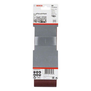 BOSCH Set brusnih traka za tračnu brusilicu 75X533MM (G60) 3DIJ