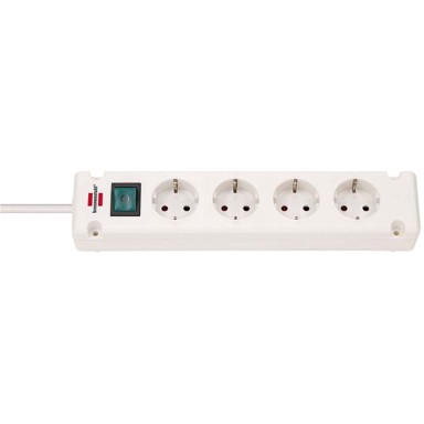 NEDIS Bremounta produžni kabel s 4 izlaza (višestruka utičnica s utičnicom od 90°, produžni kabel s mogućnošću montaže i kabelom od 1,5 m) bijeli tip f