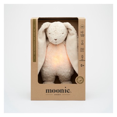 MOONIE Dječji zečić od organskog pamuka, sivi