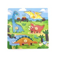 VIGA Puzzle s ručkama, dinosauri 44596