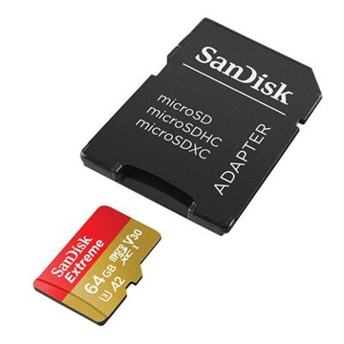 SANDISK Memorijska kartica micro SDXC Extreme SDSQXAH-064G-GN6AA, 64GB, class 10, V30 UHS-I, 170MB/s, SD Adapter