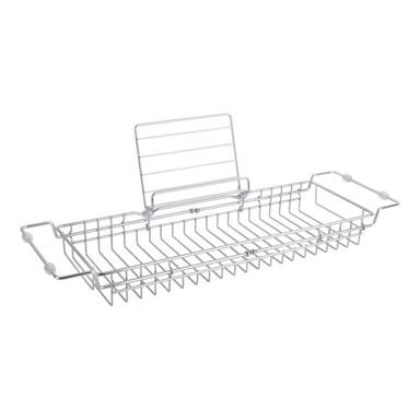 PT LIVING Podesivi metalni stalak za kadu u srebrnoj boji Tub, 61-86 cm