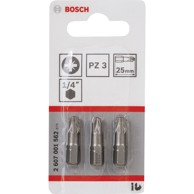 BOSCH 3 kom Bit izvijača ExtraHard, PZ3, 25mm - 2607001562