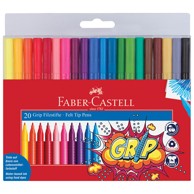 FABER-CASTELL Flomaster 155320, školski Grip, 20 boja, blister pakiranje