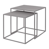 BLOMUS Stolići za kavu Fera set 2 kom 40x40 cm Svijetlo sivi metalni