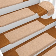 Otirači za stepenice 5 kom smeđi 65x21x4 cm prošiveni