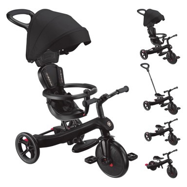 GLOBBER Tricikl Explorer 4u1, crni