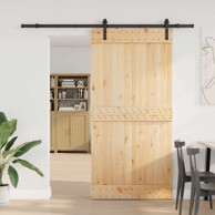 Klizna vrata Narvik, 100 x 210 cm, 213,5 cm, prirodna i crna