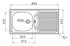 PYRAMIS Sudoper E860, inox, 860 × 435 mm