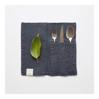 LINEN TALES Komplet od 2 tamnosiva lanena ubrusa za pribor za jelo