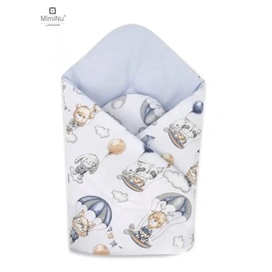 MIMINU Standard jastuk za nošenje, baloni i životinje, plava  