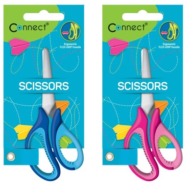 CONNECT Škare školske 13 cm oble s mjerilom Soft sortirano blister