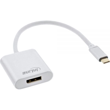 INLINE USB-C na DisplayPort adapter kabel 0,2 m, srebrni