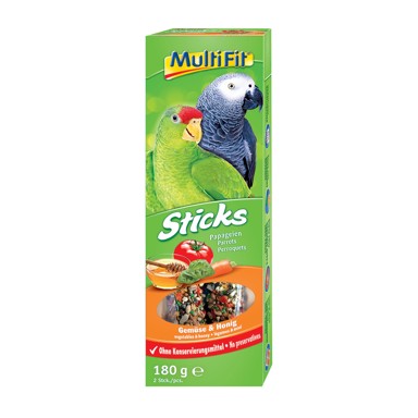 MULTIFIT Sticks za velike papige s medom i povrćem 2 x 90 g