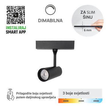 GREEN TECH LED magnetna svjetiljka MG07-3W-3CCT, 3 W, 3CCT