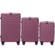 WINGS Set kofera PEAFOWL, 3 kom (V, M, S), ABS+, bordo