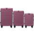 WINGS Set kofera PEAFOWL, 3 kom (V, M, S), ABS+, bordo