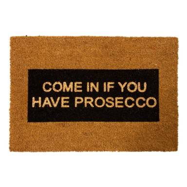 ARTSY DOORMATS Otirač od prirodnih kokosovih vlakana Come In If you Have Prosecco Glitter, 40 x 60 cm