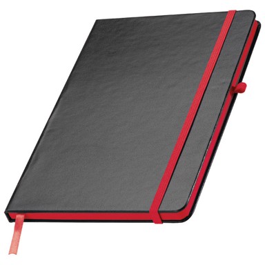EASY Notes 037905, CUXHAVEN, s gumicom, crte, A5, 80 listova, šamoa, crno-crvena