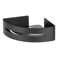 WENKO Kupaonska polica Bivio kutna metalna samoljepljiva, mat crna