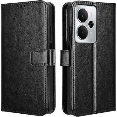 Preklopna futrola za Realme 14 5G / Realme 14T 5G, novčanik Crazy Horse, crna