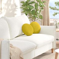 Jastučići za sjedenje 2 kom Ø40x13 cm baršun, žuti