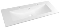 SAPHO YUKON Dvostruki umivaonik, 120x45 cm, lijevani mramor, bijela