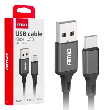 AMIO Kabel USB-A–USB-C FullLINK, 2A, 200 cm