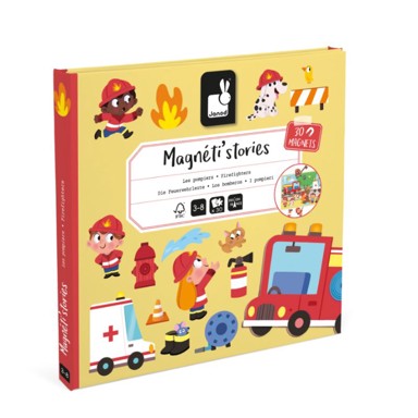 JANOD Magnetna igra Priče s magnetima Vatrogasci, 3+