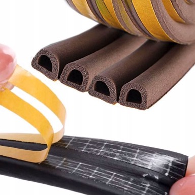 ROSFIX Samoljepljiva EPDM brtvena traka D-profila 9 × 8 mm, 100 m, smeđa