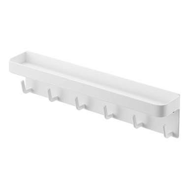 YAMAZAKI Bijeli stalak za kapute s policom za ključeve Smart