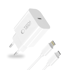 TECH-PROTECT Punjač NC20W USB-C PD 20W + USB-C/Lightning kabel, bijeli