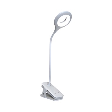 LIVEFY Stolna LED lampa s klipom, bijela