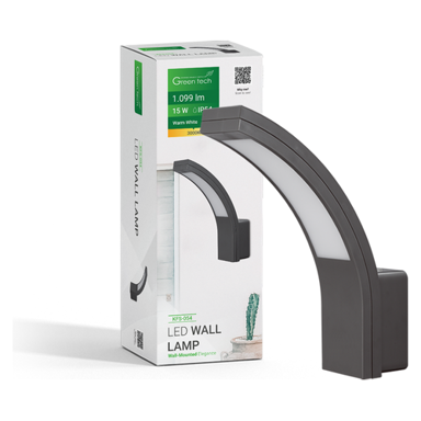 GREEN TECH LED zidna svjetiljka Kfs-054 15 W 3000 K, crna
