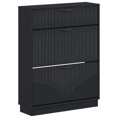 Ormar za cipele Hoorn 78 x 24 x 100 cm od konstruiranog drva, crni
