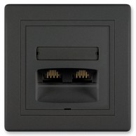 PRESTIGE Utičnica 2xRJ45 CAT6 UTP, crna