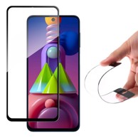 FLEXI Full Cover stakleno hibridni zaštitnik zaslona s okvirom za Samsung Galaxy M51 crni