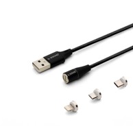 SAVIO USB kabel CL-155, 2 m, USB 2.0, USB-C / Micro USB / Lightning, crni