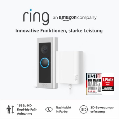 RING Video pro kabel Doorbell (video Doorbell pro 2) - pametni video portafon, 1536p HD kamera